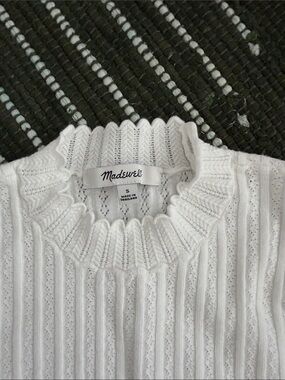 Madewell Pointelle-Stitch Mockneck Sweater Tee